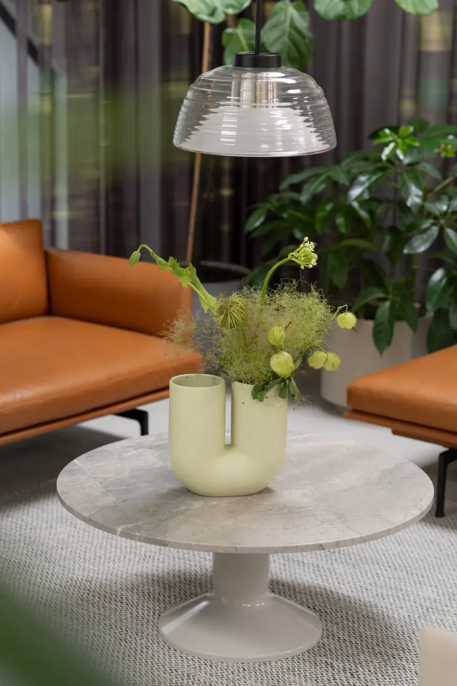 Mesa de centro Midst, Grey marble-grey, Ø90 cm