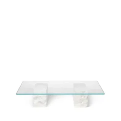 Mesa de centro Mineral, Vidrio, base de mármol