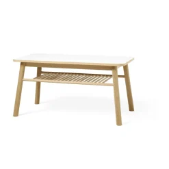 Mesa de centro Mino, Blanco/roble