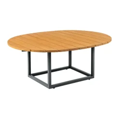 Mesa de centro Olive, Antracita-bambú, 110x80 cm