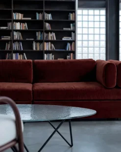 Mesa de centro Pedrera, Negro semimate - vidrio estructurado transparente