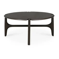 Mesa de centro PI Ø80 cm, Lackad mahogny