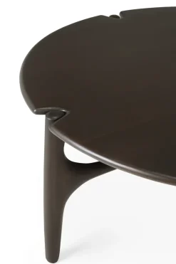 Mesa de centro PI Ø80 cm, Lackad mahogny