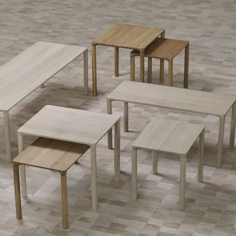 Mesa de centro Piloti 6715, Roble claro aceitado - altura 41 cm