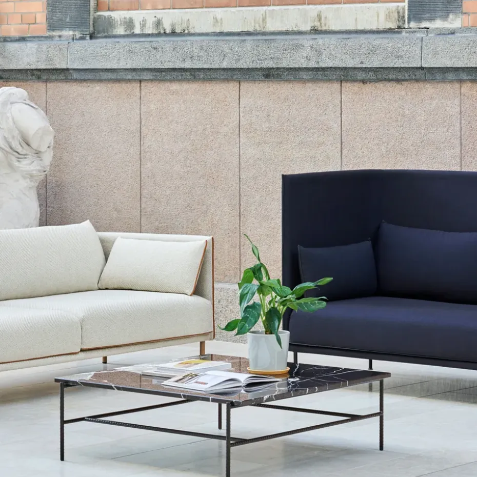 Mesa de centro Rebar 80x49x40,5 cm, Black marble-black