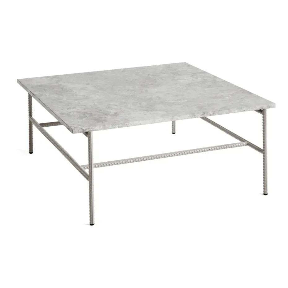 Mesa de centro Rebar 80x84x33 cm, Grey marble-fossil