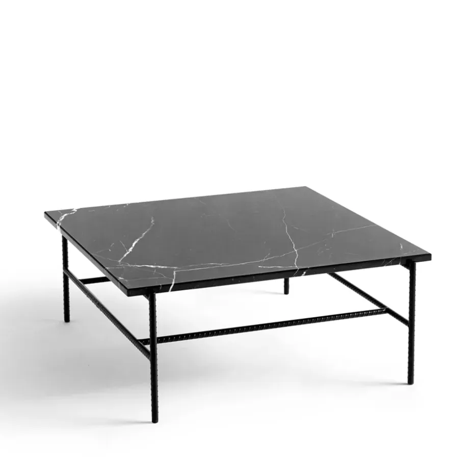 Mesa de centro Rebar 80x84x33 cm, Black marble-black
