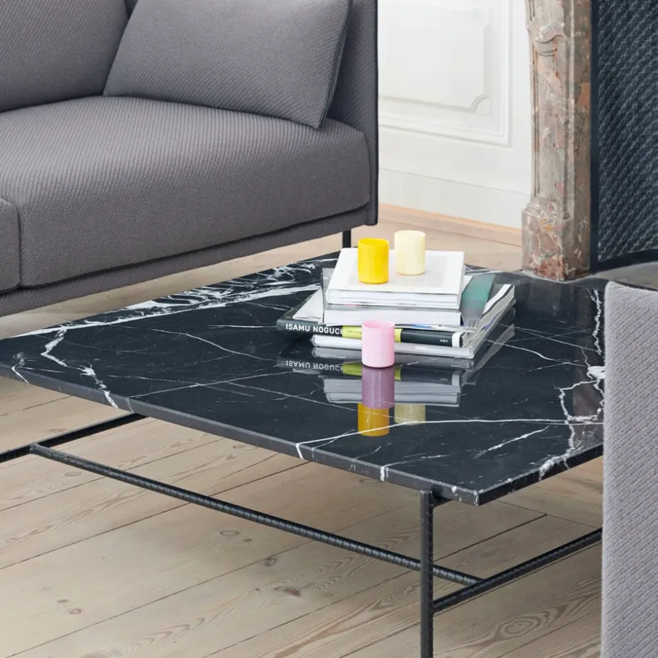 Mesa de centro Rebar 80x84x33 cm, Black marble-black