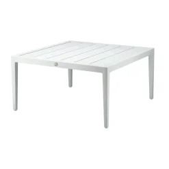 Mesa de centro Santander 78x78x40 cm, Aluminio blanco