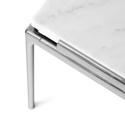 Mesa de centro Sett LN13, Bianco carrara-dark chrome