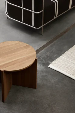 Mesa de centro Simple Ø52 cm, Roble con lacado en tono cálido