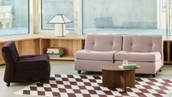 Mesa de centro Slit Ø65 cm, Lacquered walnut