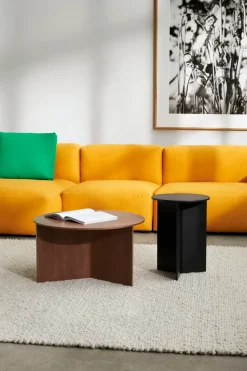 Mesa de centro Slit Ø65 cm, Lacquered walnut