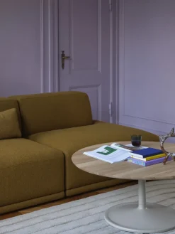 Mesa de centro Soft Ø95 cm, Solid oak-grey