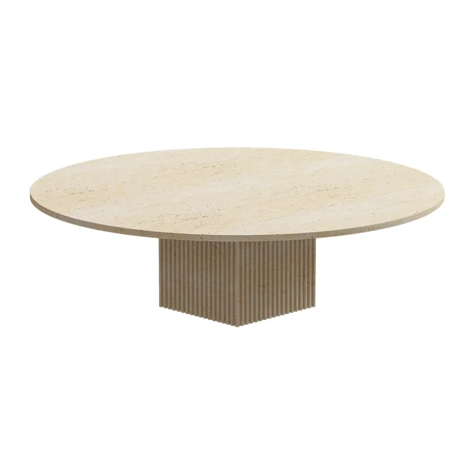 Mesa de centro Soho, Tufo beige, Ø120×35