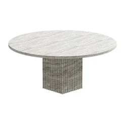 Mesa de centro Soho, Tufo plateado, Ø80×35 cm
