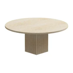 Mesa de centro Soho, Tufo beige, Ø80×35 cm