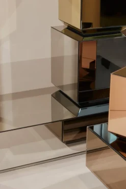 Mesa de centro Speculum de 80x80 cm, Negro