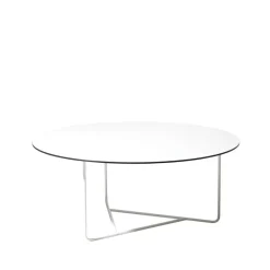 Mesa de centro Tellus, Blanco, base blanca, h41 d100