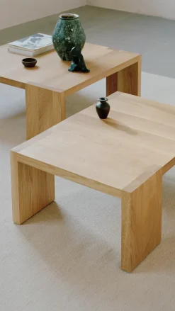 Mesa de centro Tennon, Roble, 61x61 cm