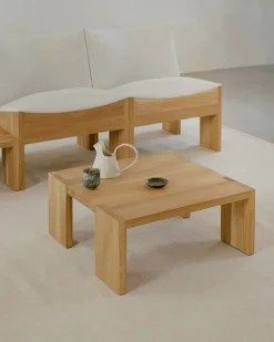 Mesa de centro Tennon, Roble, 61x61 cm