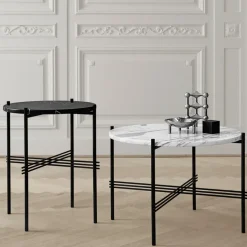 Mesa de centro TS Round, Black marquina marble, ø105, base negra
