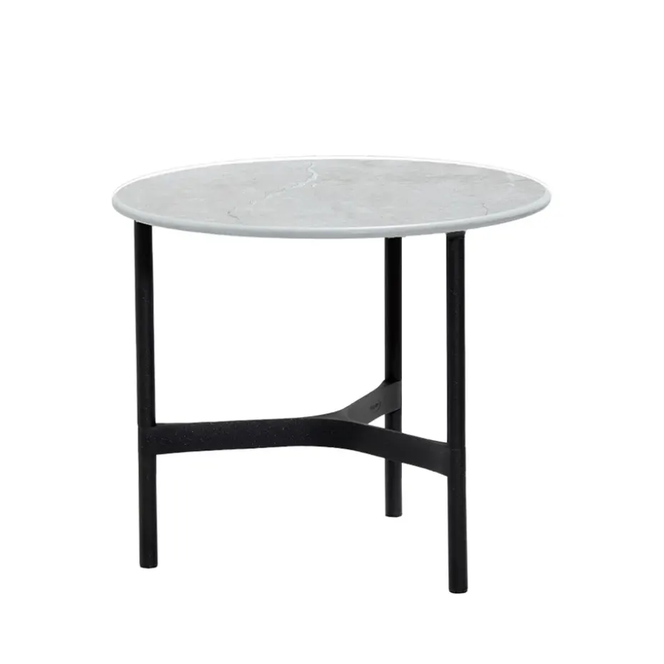 Mesa de centro Twist small Ø45 cm, Fossil grey-lava grey