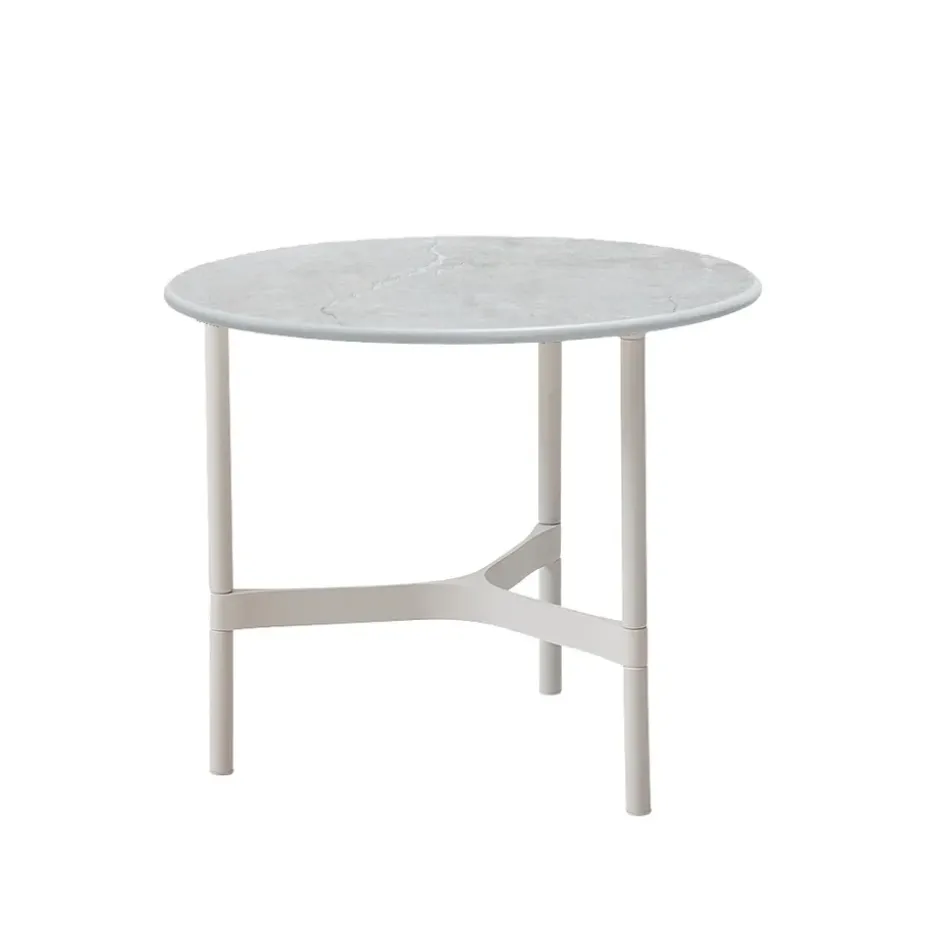 Mesa de centro Twist small Ø45 cm, Fossil grey-white