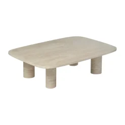 Mesa de centro Volos L, 100x70 cm, Travertino