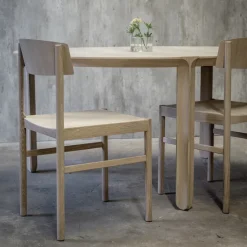 Mesa de comedor Amor redonda, Roble con aceite duro de cera blanco