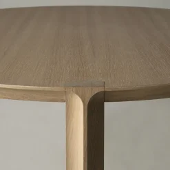 Mesa de comedor Amor redonda, Roble con aceite duro de cera blanco