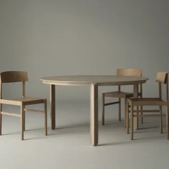 Mesa de comedor Amor redonda, Roble con aceite duro de cera blanco