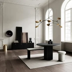 Mesa de comedor Arc Ø120 cm, Coffee black roble