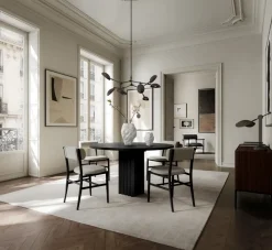 Mesa de comedor Arc Ø120 cm, Coffee black roble