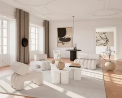 Mesa de comedor Arc Ø120 cm, Coffee black roble