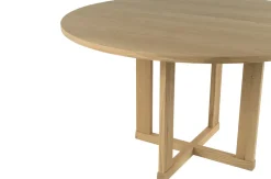 Mesa de comedor Arv ⌀130 cm, Roble blanqueado con acabado mate