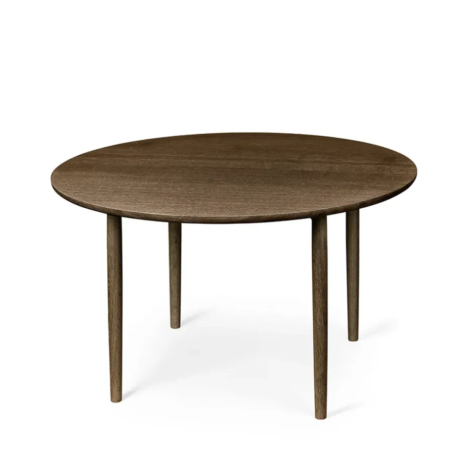 Mesa de comedor Arvr Ø120 cm, Roble aceitado humo