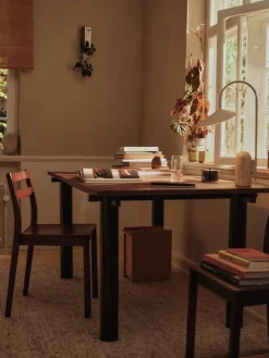 Mesa de comedor Atura, Dark chocolate-burgundy, 90x160 cm