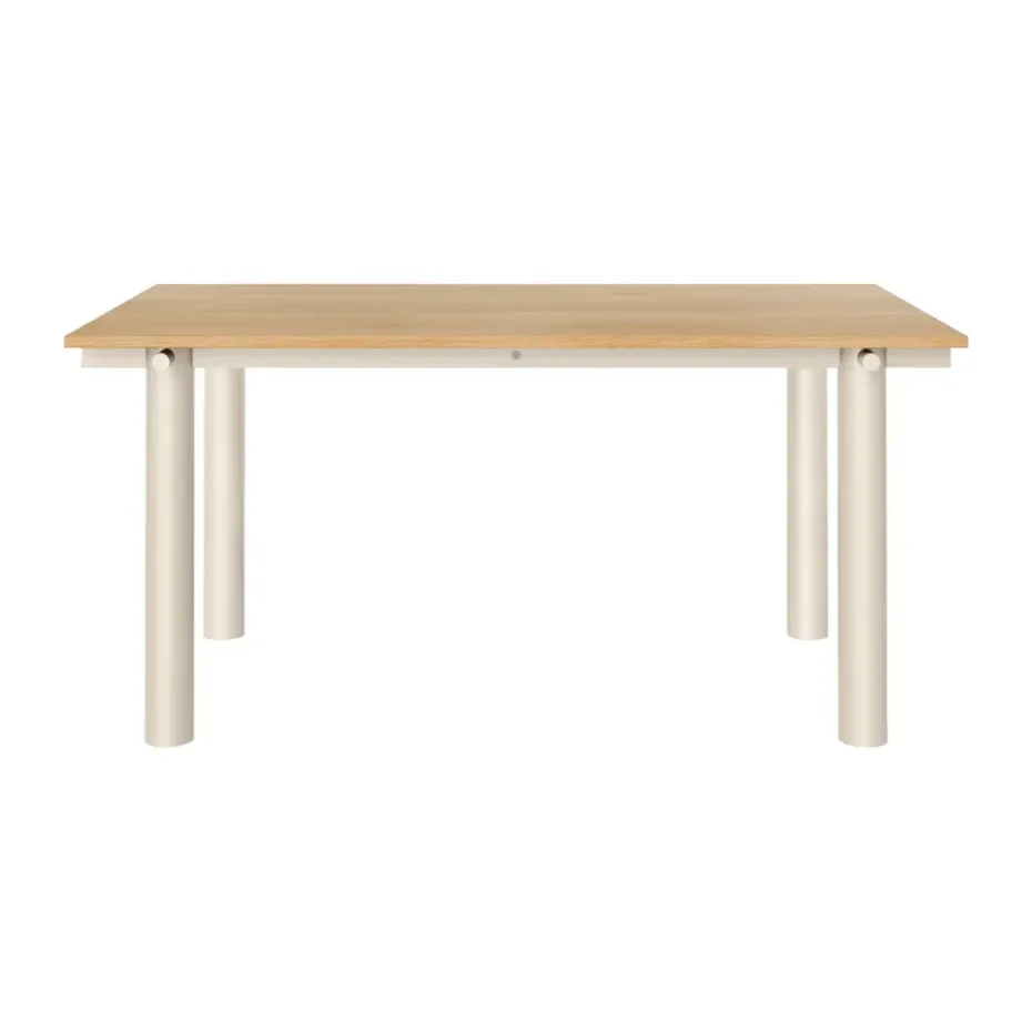 Mesa de comedor Atura, Light cashmere-chapado de roble, 90x160 cm
