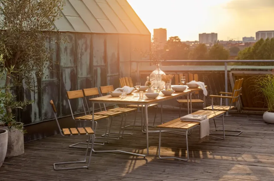 Mesa de comedor B31, Roble aceitado - estructura galvanizada en caliente