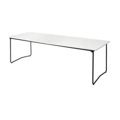 Mesa de comedor B31, Roble lacado blanco-negro