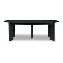 Mesa de comedor Bevel Extendable, Haya negra aceitada, incluye 2 hoja de extensión