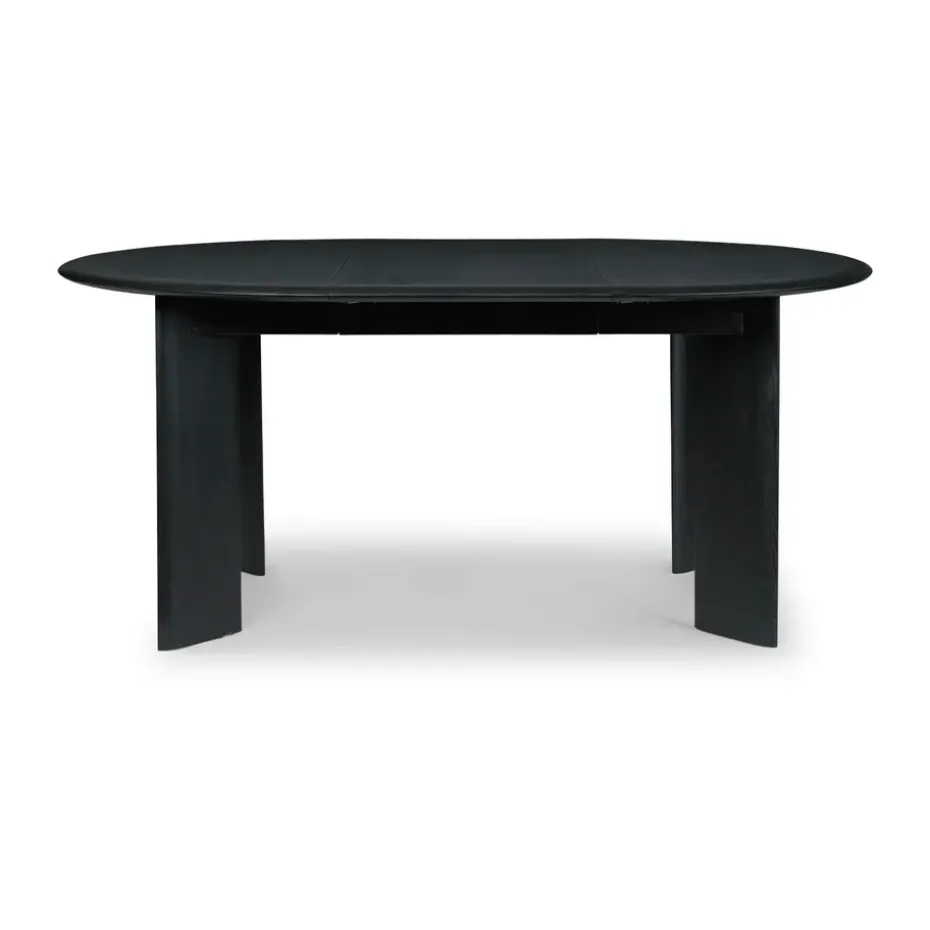 Mesa de comedor Bevel Extendable, Haya negra aceitada, incluye 2 hoja de extensión