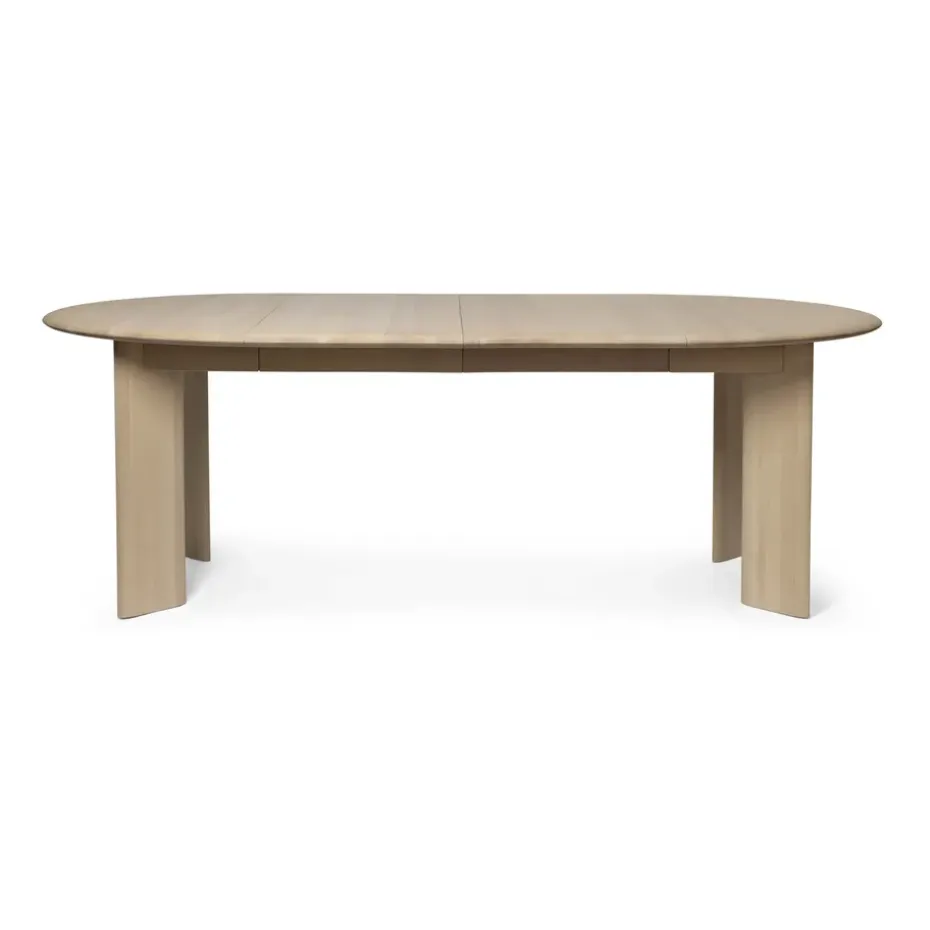 Mesa de comedor Bevel Extendable, Haya blanca aceitada, incluye 2 hojas de extensión