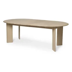 Mesa de comedor Bevel Extendable, Haya blanca aceitada, incluye 2 hojas de extensión