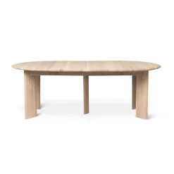 Mesa de comedor Bevel Extendable, Roble blanco aceitado, incluye 2 hoja de extensión