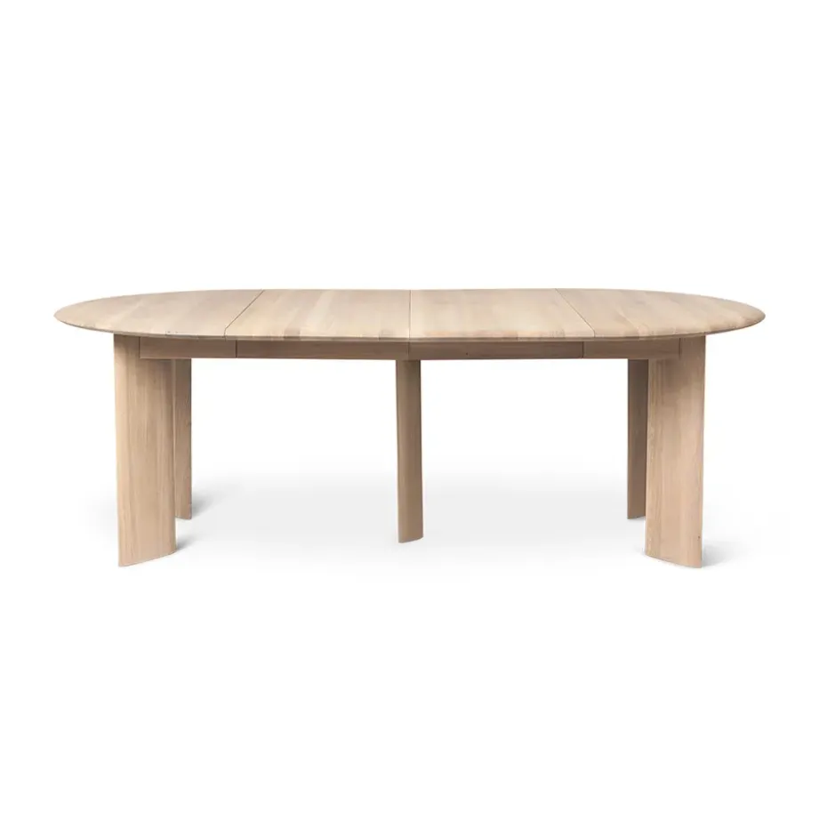 Mesa de comedor Bevel Extendable, Roble blanco aceitado, incluye 2 hoja de extensión