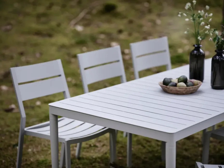 Mesa de comedor Bigby, Light grey, 195x90 cm