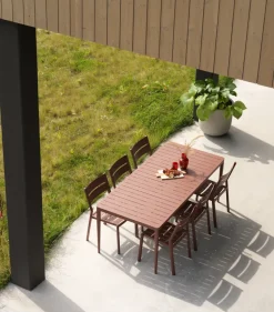 Mesa de comedor Bigby, Zin Red, 195x90 cm