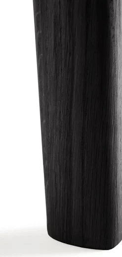 Mesa de comedor Bok ovalada 129/179x100x76 cm, Roble teñido negro